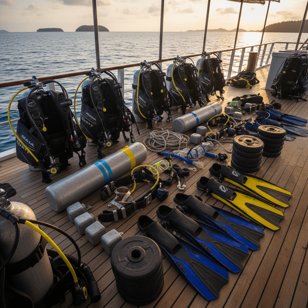 Tanks and weights provided